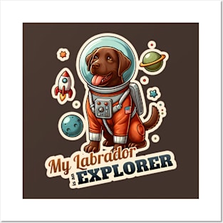 Astronaut Labrador Retriever Posters and Art